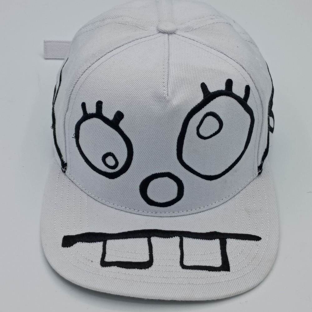 Nickelodeon Unisex SpongeBob DoodleBob White OSFM Embroidered Flat Bill Hat